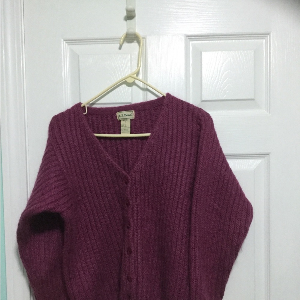 LL Bean mohair blend cardigan sz small